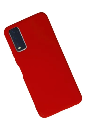 Newface Vivo Y11S Kılıf Nano içi Kadife Silikon - Kırmızı resmi