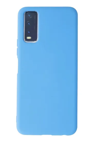 Newface Vivo Y11S Kılıf Nano içi Kadife Silikon - Mavi resmi