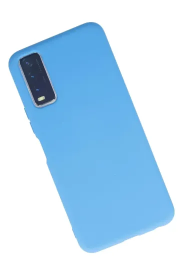 Newface Vivo Y11S Kılıf Nano içi Kadife Silikon - Mavi resmi