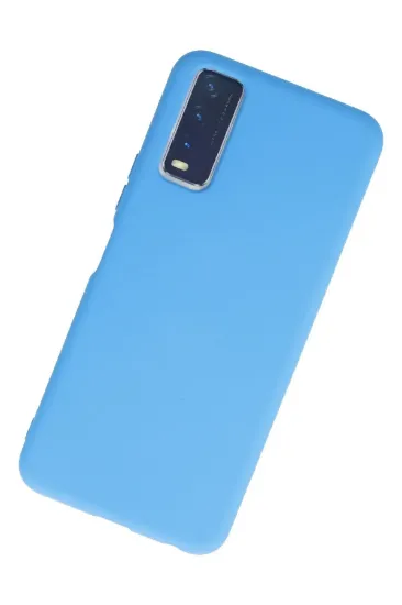 Newface Vivo Y11S Kılıf Nano içi Kadife Silikon - Mavi resmi
