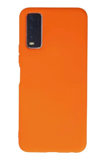 Newface Vivo Y11S Kılıf Nano içi Kadife Silikon - Turuncu resmi