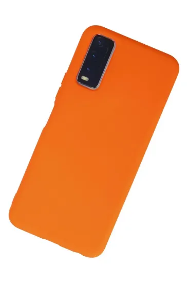 Newface Vivo Y11S Kılıf Nano içi Kadife Silikon - Turuncu resmi