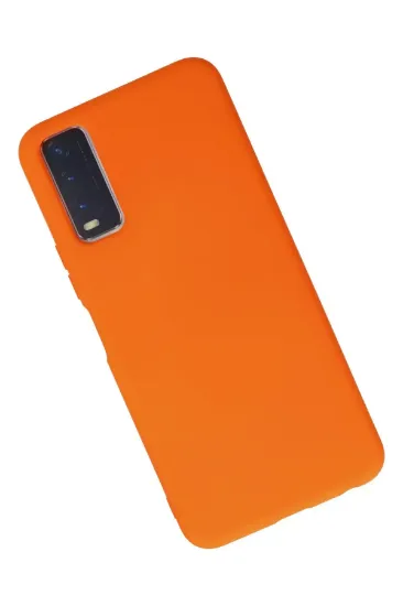Newface Vivo Y11S Kılıf Nano içi Kadife Silikon - Turuncu resmi