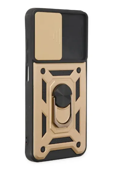 Newface Xiaomi Redmi Note 9 4G Kılıf Pars Lens Yüzüklü Silikon - Gold resmi