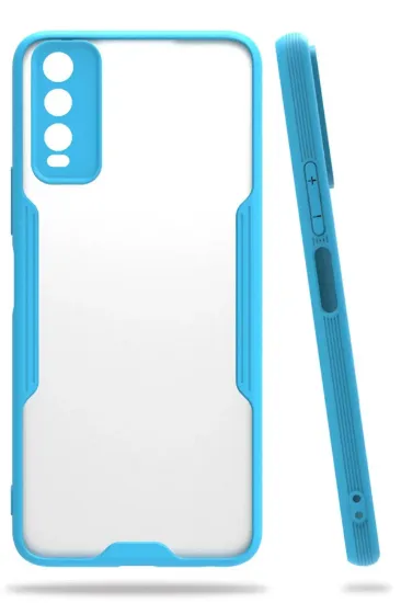 Newface Vivo Y11S Kılıf Platin Silikon - Mavi resmi