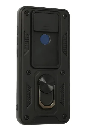 Newface Xiaomi Redmi Note 9 Kılıf Pars Lens Yüzüklü Silikon - Siyah resmi
