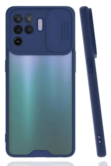 Newface Oppo Reno 5 Lite Kılıf Platin Kamera Koruma Silikon - Lacivert resmi