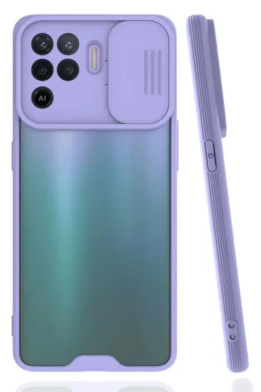 Newface Oppo Reno 5 Lite Kılıf Platin Kamera Koruma Silikon - Lila resmi