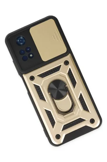 Newface Xiaomi Poco M4 Pro 4G Kılıf Pars Lens Yüzüklü Silikon - Gold resmi
