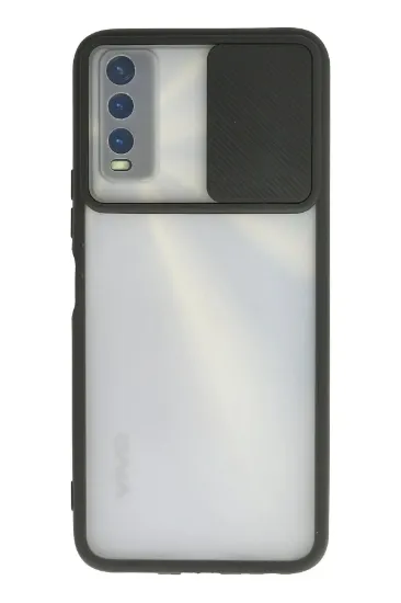 Newface Vivo Y11S Kılıf Palm Buzlu Kamera Sürgülü Silikon - Siyah resmi