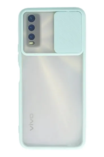 Newface Vivo Y11S Kılıf Palm Buzlu Kamera Sürgülü Silikon - Turkuaz resmi