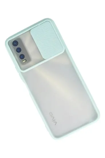 Newface Vivo Y11S Kılıf Palm Buzlu Kamera Sürgülü Silikon - Turkuaz resmi