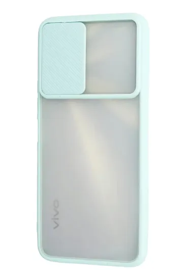 Newface Vivo Y11S Kılıf Palm Buzlu Kamera Sürgülü Silikon - Turkuaz resmi