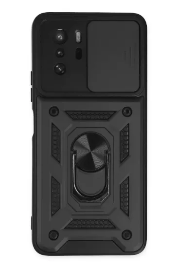 Newface Xiaomi Poco X3 GT Kılıf Pars Lens Yüzüklü Silikon - Siyah resmi