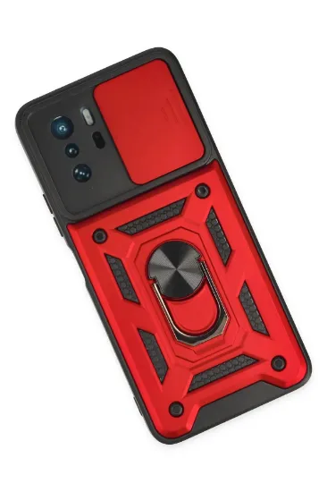 Newface Xiaomi Poco X3 GT Kılıf Pars Lens Yüzüklü Silikon - Kırmızı resmi