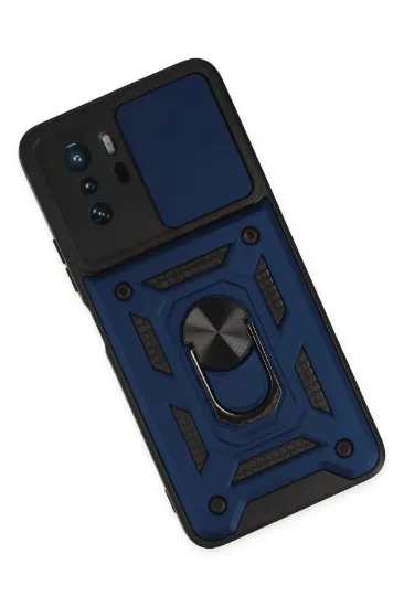 Newface Xiaomi Poco X3 GT Kılıf Pars Lens Yüzüklü Silikon - Lacivert resmi