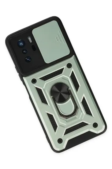 Newface Xiaomi Poco X3 GT Kılıf Pars Lens Yüzüklü Silikon - Yeşil resmi