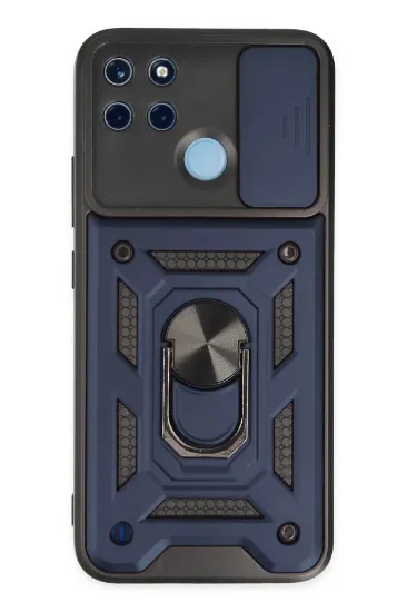 Newface Realme C25Y Kılıf Pars Lens Yüzüklü Silikon - Lacivert resmi