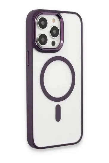 Newface iPhone 15 Pro Max Kılıf Room Magneticsafe Silikon - Derin Mor resmi