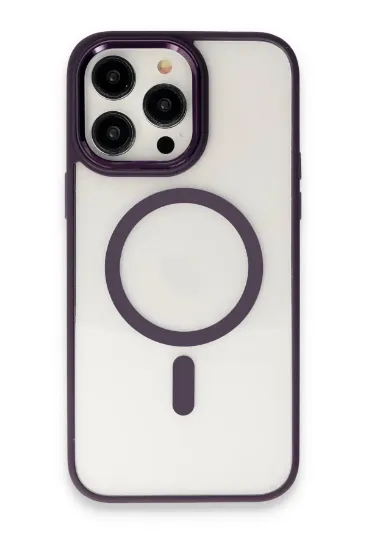 Newface iPhone 15 Pro Max Kılıf Room Magneticsafe Silikon - Derin Mor resmi
