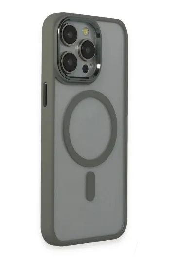 Newface iPhone 15 Pro Max Kılıf Room Magneticsafe Silikon - Gri resmi
