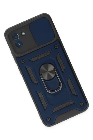 Newface Samsung Galaxy A03 Kılıf Pars Lens Yüzüklü Silikon - Lacivert resmi