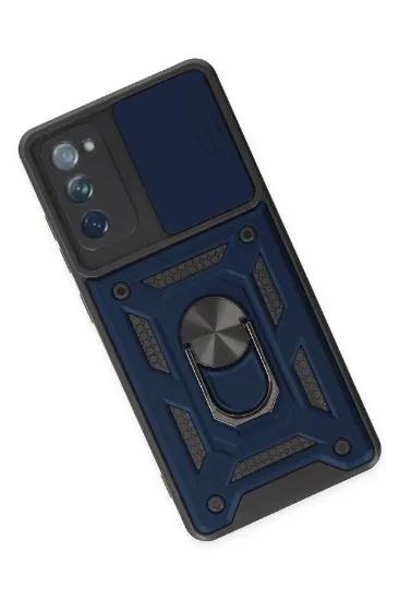 Newface Samsung Galaxy S20 FE Kılıf Pars Lens Yüzüklü Silikon - Lacivert resmi