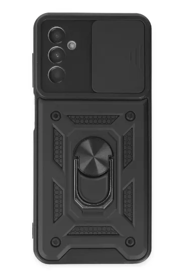 Newface Samsung Galaxy A04S Kılıf Pars Lens Yüzüklü Silikon - Siyah resmi