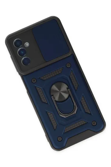 Newface Samsung Galaxy A04S Kılıf Pars Lens Yüzüklü Silikon - Lacivert resmi
