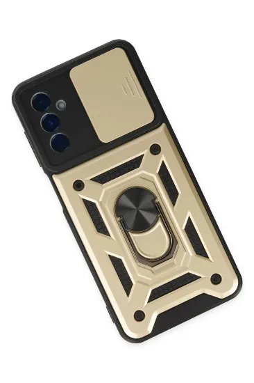 Newface Samsung Galaxy A04S Kılıf Pars Lens Yüzüklü Silikon - Gold resmi