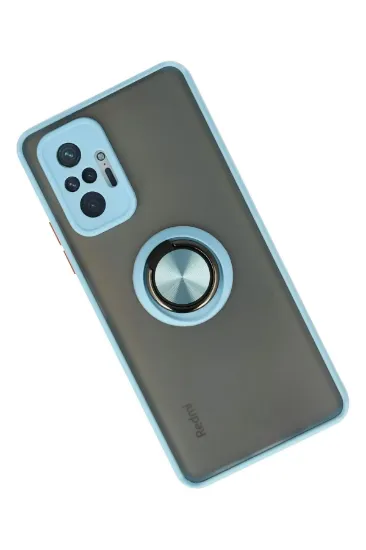 Newface Xiaomi Redmi Note 10 Pro Kılıf Montreal Yüzüklü Silikon Kapak - Buz Mavi resmi