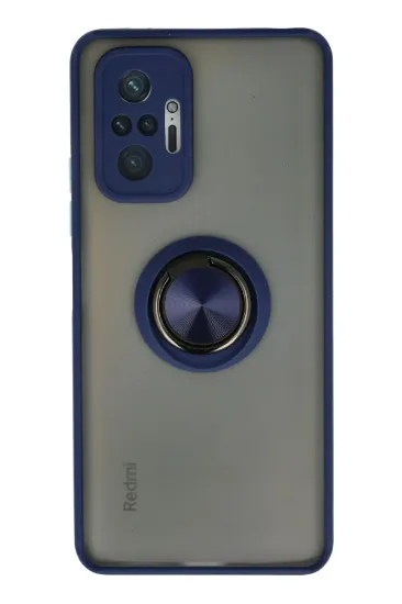 Newface Xiaomi Redmi Note 10 Pro Kılıf Montreal Yüzüklü Silikon Kapak - Lacivert resmi