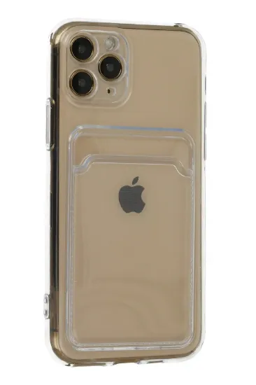 Newface iPhone 11 Pro Kılıf Kart Şeffaf Silikon - Şeffaf resmi