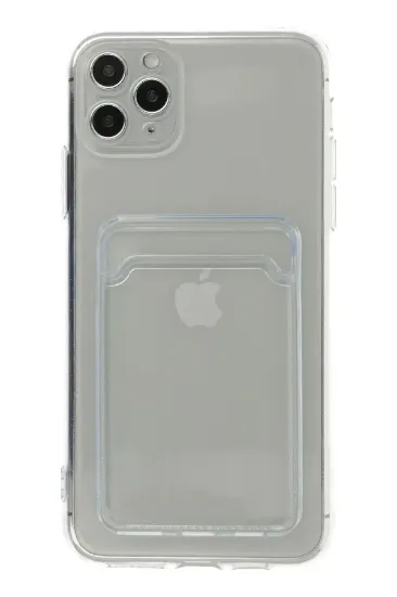 Newface iPhone 11 Pro Max Kılıf Kart Şeffaf Silikon - Şeffaf resmi