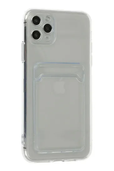 Newface iPhone 11 Pro Max Kılıf Kart Şeffaf Silikon - Şeffaf resmi