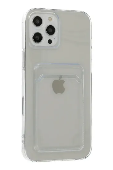 Newface iPhone 12 Pro Max Kılıf Kart Şeffaf Silikon - Şeffaf resmi