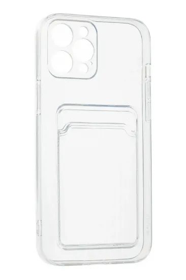 Newface iPhone 12 Pro Max Kılıf Kart Şeffaf Silikon - Şeffaf resmi