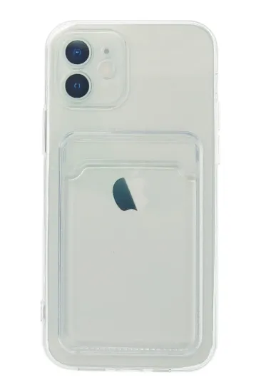 Newface iPhone 12 Kılıf Kart Şeffaf Silikon - Şeffaf resmi
