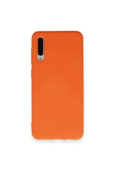 Newface Samsung Galaxy A70 Kılıf Nano içi Kadife Silikon - Turuncu resmi