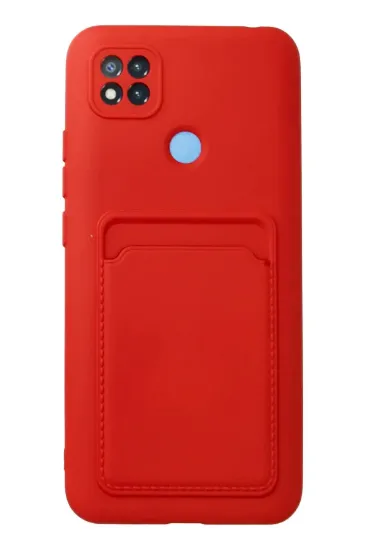 Newface Xiaomi Redmi 9C Kılıf Kelvin Kartvizitli Silikon - Kırmızı resmi