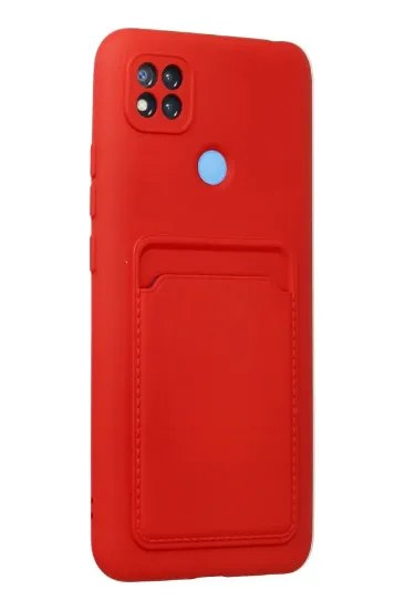 Newface Xiaomi Redmi 9C Kılıf Kelvin Kartvizitli Silikon - Kırmızı resmi