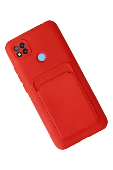 Newface Xiaomi Redmi 9C Kılıf Kelvin Kartvizitli Silikon - Kırmızı resmi