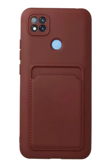 Newface Xiaomi Redmi 9C Kılıf Kelvin Kartvizitli Silikon - Bordo resmi