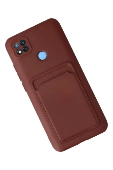 Newface Xiaomi Redmi 9C Kılıf Kelvin Kartvizitli Silikon - Bordo resmi