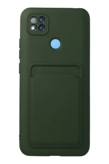 Newface Xiaomi Redmi 9C Kılıf Kelvin Kartvizitli Silikon - Koyu Yeşil resmi