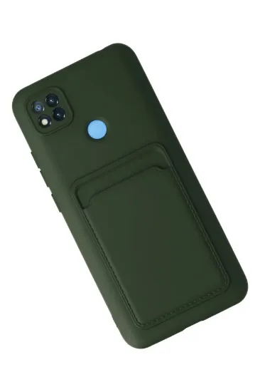 Newface Xiaomi Redmi 9C Kılıf Kelvin Kartvizitli Silikon - Koyu Yeşil resmi