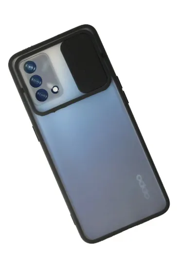 Newface Oppo A74 4G Kılıf Palm Buzlu Kamera Sürgülü Silikon - Siyah resmi
