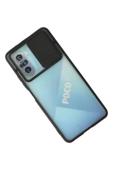 Newface Xiaomi Poco F3 Kılıf Palm Buzlu Kamera Sürgülü Silikon - Siyah resmi