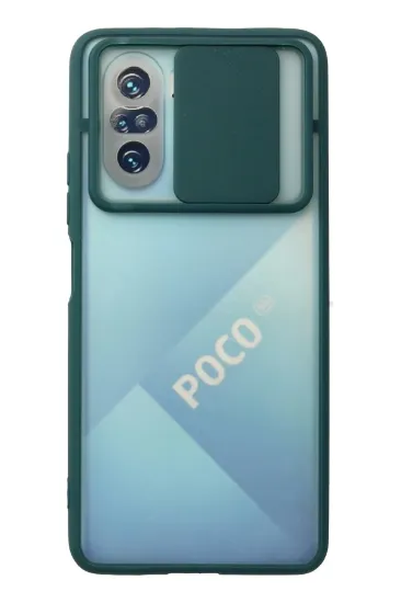 Newface Xiaomi Poco F3 Kılıf Palm Buzlu Kamera Sürgülü Silikon - Yeşil resmi