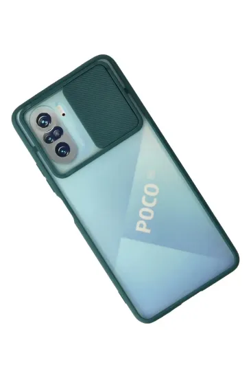 Newface Xiaomi Poco F3 Kılıf Palm Buzlu Kamera Sürgülü Silikon - Yeşil resmi